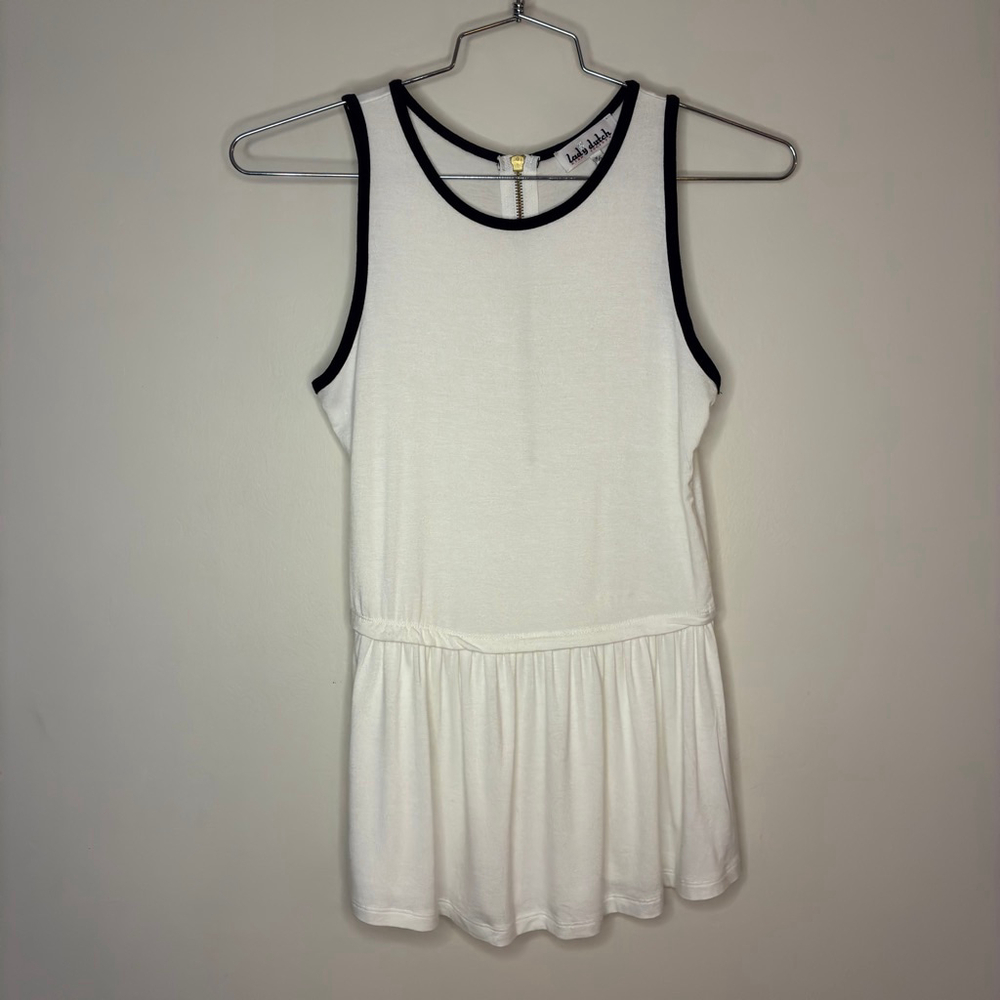 Lady Dutch “High Society” Sleeveless Top w/ Gold Zipper | Size Small | Y2K Style